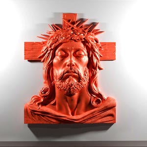 Jesus, 3D STL Model, CNC Router Engraver, Artcam, Aspire, CNC files, Wood, Art, Wall Decor, Cnc