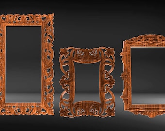 Set of 3 beautiful Frames High quality STL 3D files, suitable for paintings and mirrors and all kinds of artwork
