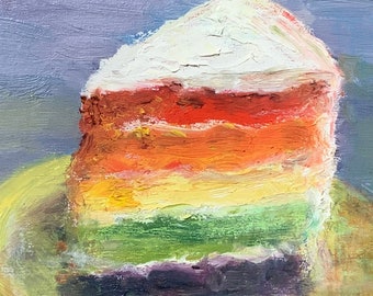Rainbow Cake - Love - Art Print - Birthday - Sale