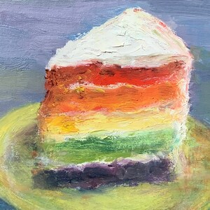 Gâteau arc-en-ciel - amour - impression d'art ou carte - anniversaire, anniversaire, mariage, fierté, célébration
