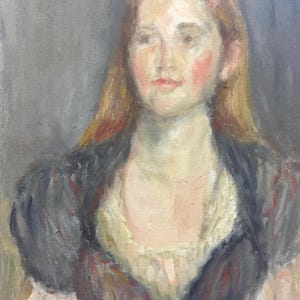 Fair Maiden, Painting, Portrait of a Lady, Original Fine Art, Oil on Canvas, Impressionism, Painting, Women Painting Women, Living Artist