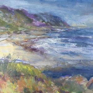 Ebb ‘n Flow - Print of Original Scenic Impressionist Oil Painting - Oregon Coast - Rocks - Seascape Painting