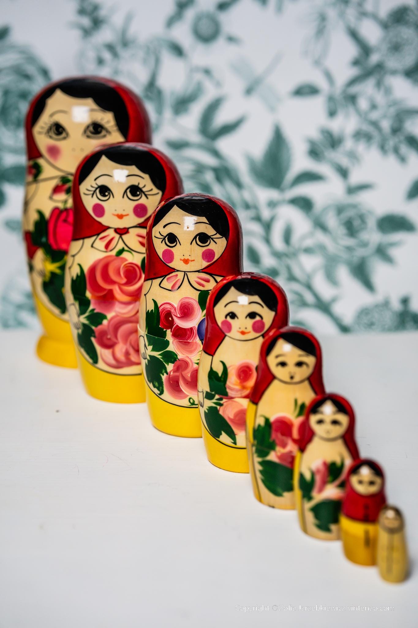 Vintage Russian Matrioshka in bright colours