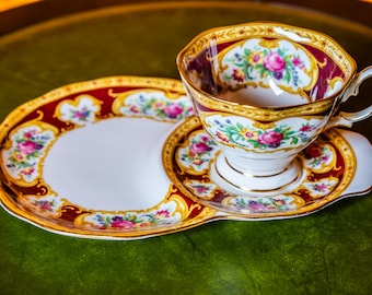 Rare Royal Albert Lady Hamilton Breakfast Set- Teacup with Saucer
