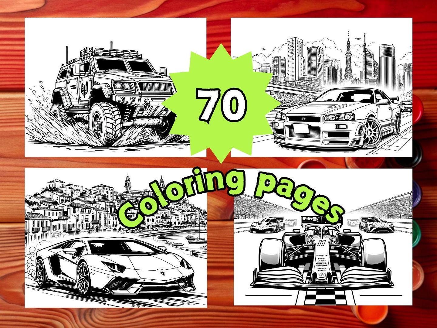 Pod Racer Coloring Book 70 Car Coloring Pages Racing Coloring Book Off-road Vehicle Printable ...