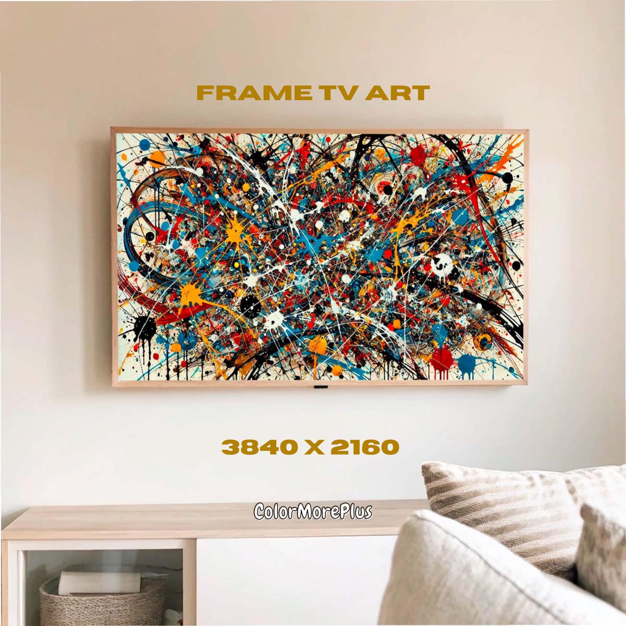 Jackson Pollock Style Frame TV Art: Abstract Expressionist (Digital Download)
