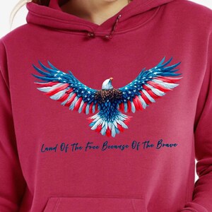 Águila patriótica PNG / Tierra de la sublimación libre / Arte de la bandera estadounidense del 4 de julio / Diseño del Día de la Independencia de EE. UU. / Clipart de regalo para veteranos