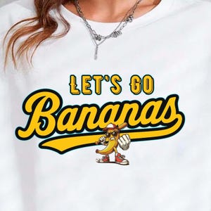 Lass uns Bananen PNG | Coole Cartoon Banana Clipart | Sport-Team-Maskottchen | Transparenter Hintergrund | Sublimation Digitaler Download