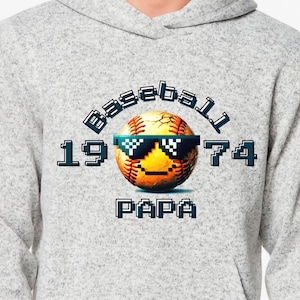 Clipart de papá de béisbol de píxeles retro / PNG fondo transparente / Deportes vintage imprimibles / Descarga instantánea