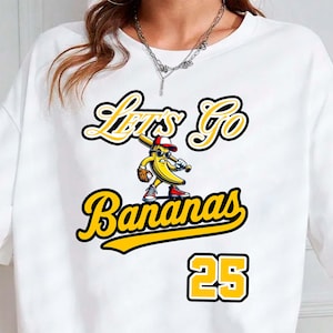 Funny Banana Baseball Mascot PNG: Custom Jersey Number (Digital Download)