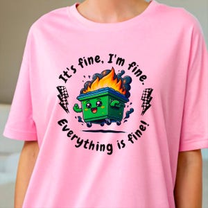 PNG di Dumpster Fire, It's Fine I'm Fine Everything is Fine, Salute mentale divertente, Kawaii Trash Can Fire, Download digitale, Sfondo trasparente