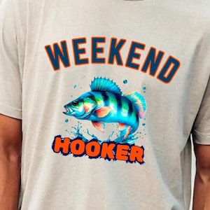 Wochenende Hooker PNG - Lustiges Barsch Fisch Design für Angelliebhaber, digitaler Download, Sublimationsbereit, transparenter Hintergrund
