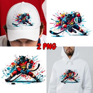 Cooler Panther mit Florida State Hockey Team Maskottchen PNG Maskottchen für T-Shirt-Design, Tassenverpackung, Mützen, Poster, Aufkleber & mehr!