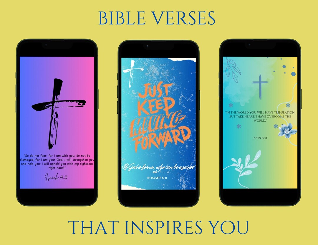 Bible Verse Wallpaper, Bible Wallpaper, 5 Pack, Christian Phone
