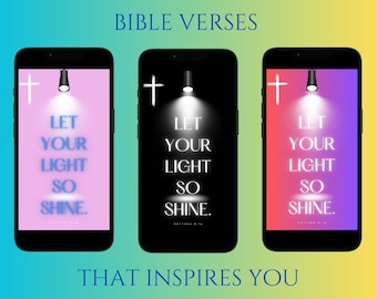 Bibelvers-tapet, Bibel-tapet, 5-pack, Kristen telefontapet, Skriftcitat, Bibelcitat, tapet, Bibelvers