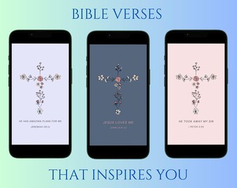 Bibelvers-tapet, Bibel-tapet, 5-pack, Kristen telefontapet, Skriftcitat, Bibelcitat, telefontapet, Bibelvers