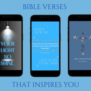 Bibel-Vers-Tapete, Bibel-Tapete, 3-Pack, Christliche Telefon-Tapete, Schrift-Zitate, Bibel-Zitate, Telefon-Tapete, Bibel-Vers