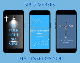 Bibelvers-tapet, Bibel-tapet, 3-pack, Kristen telefontapet, Skriftcitat, Bibelcitat, telefontapet, Bibelvers