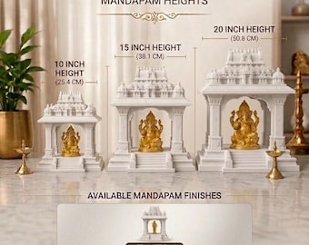 Hindu Temple Mandir with LED Light | Pooja Mandir for Home | Puja Room Altar | Griha Pravesh Gift | Diwali Decor Canada