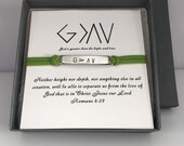 God is greater than the highs and lows hand stamped bracelet, Religious bracelet confirmation gift, Leather christian bracelet baptism gift