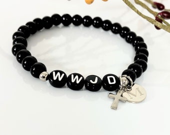 WWJD bead bracelet, What would Jesus do, Religious bracelet, Confirmation gift, Baptism gift, First communion gift, Beaded bracelet