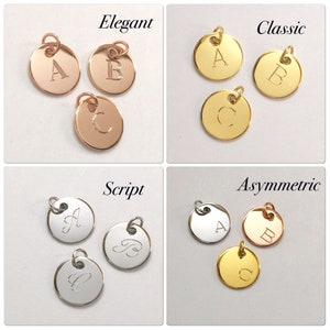 Initial disc charm Coin disc charm Personalized disc Custom Initial charm image 1