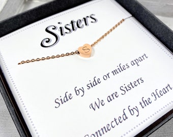 Heart necklace, Personalized heart necklace, Gold heart necklace, Sister gift, Sister necklace, Custom necklace, Women's jewelry