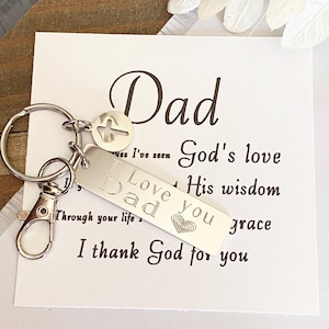 I love you Dad Schlüsselanhänger * Religiöses Dad Geschenk * Personalisiertes Geschenk * Vatertagsgeschenk * Mann Gottes
