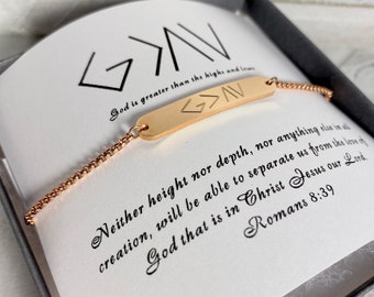 God is greater than the high and lows bracelet Confirmation Gift Religious jewelry Scripture jewelry