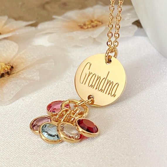 Great Grandmother Grandma Necklace With Birthstones Grandmother