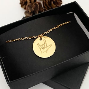 I Love You sign language necklace, I love you necklace for girlfriend or wife, I love you necklace for Besties & Sisters, Gift for daughter
