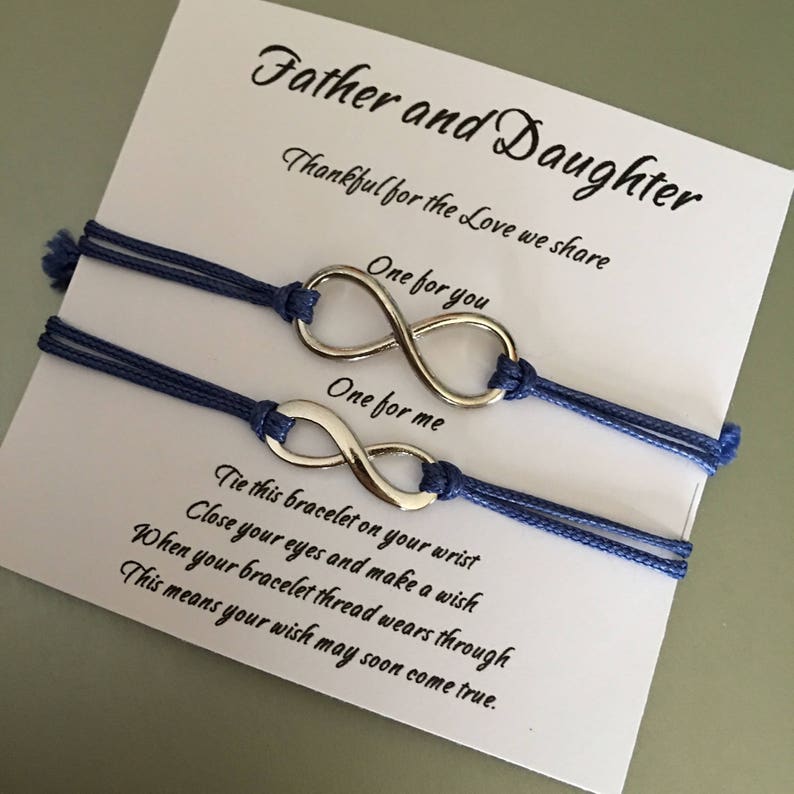 Father daughter matching infinity bracelets Custom cord wish Etsy