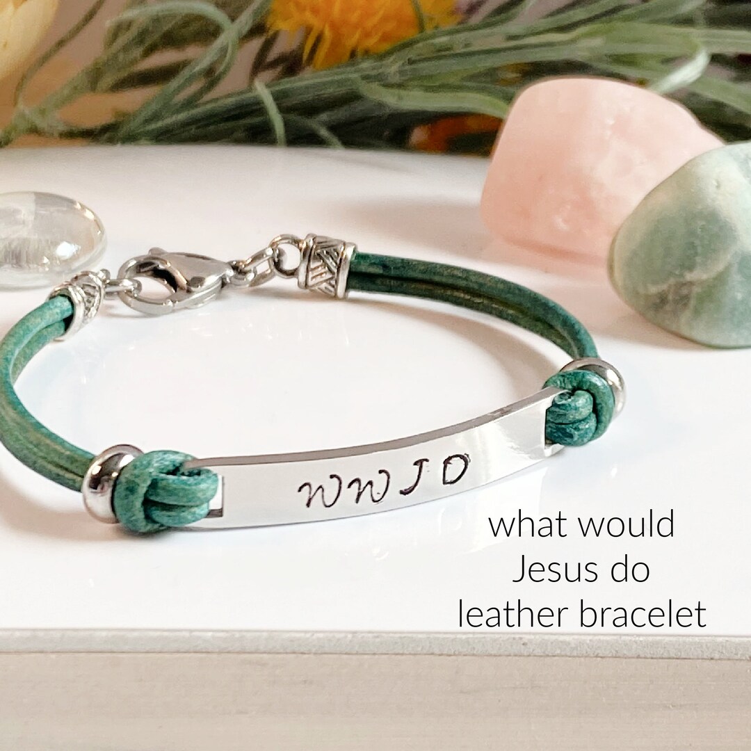 What Would Jesus Do Leather Bracelet WWJD Jewelry Religious Etsy