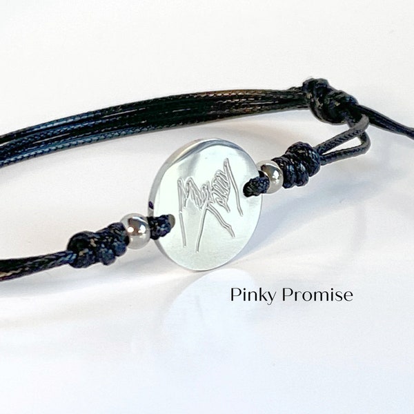 Pinky Promise best friend bracelet, Pinky Swear jewelry, BFF jewelry, Friendship bracelet for her, Thinking of you gift, Promise gift