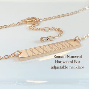 Horizontal Bar Custom Necklace Engraved Necklace Personalized Jewelry Silver Bar Necklace Gold Bar Necklace