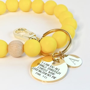 Beaded wristlet keychain, Religious keychain, Scripture keychain, Bible verse wristlet, Philippians 4 13 keychain, Personalized keychain