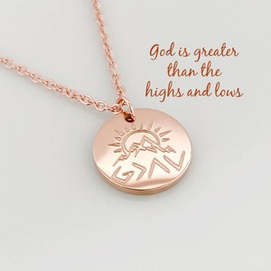 God is greater than the highs and lows necklace, Confirmation gift, Religious jewelry, Christian necklace, Baptism gift, Faith necklace