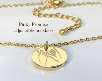 Dainty Pinky Promise Necklace, BFF Jewelry