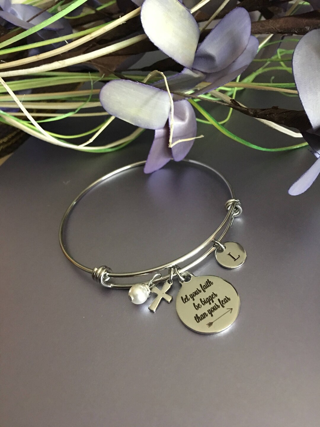 Faith Bangle Bracelet Confirmation Gift, Christian Bracelet Baptism