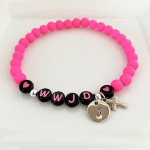 What would Jesus do beaded bracelet, WWJD bracelet, Confirmation gift, Religious jewelry, Friendship bracelet, Christian jewelry