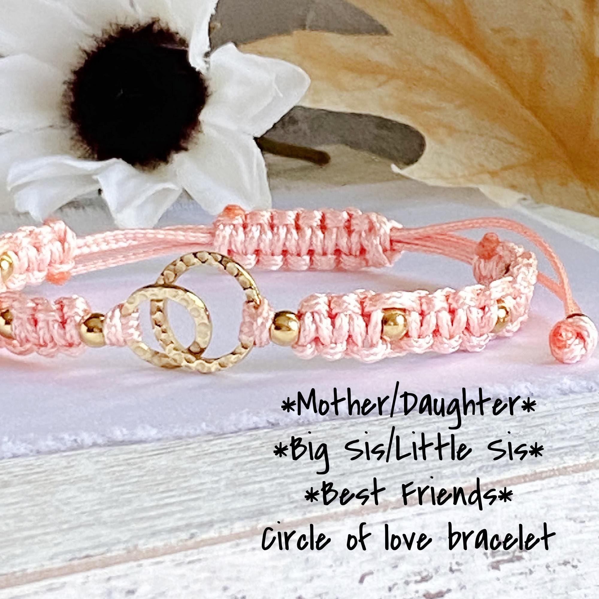 Interlocking Circle of Love Bracelet, Macrame Bracelet, Woven