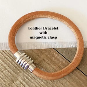 Leather bracelet, Round leather bracelet, Boho bracelet, Unixex bracelet, Magnetic bracelet, Masculine bracelet, Gift for him