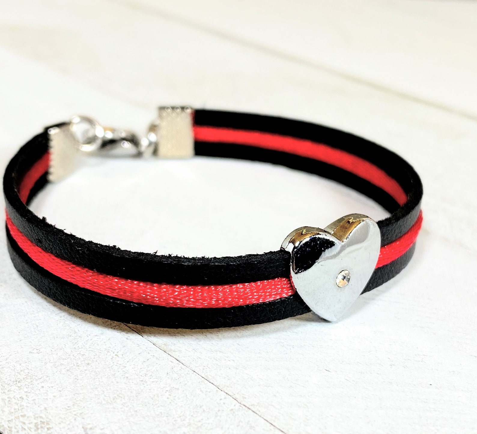 Thin Red Line Bracelet Firefighter Bracelet Firefighter Mom Etsy