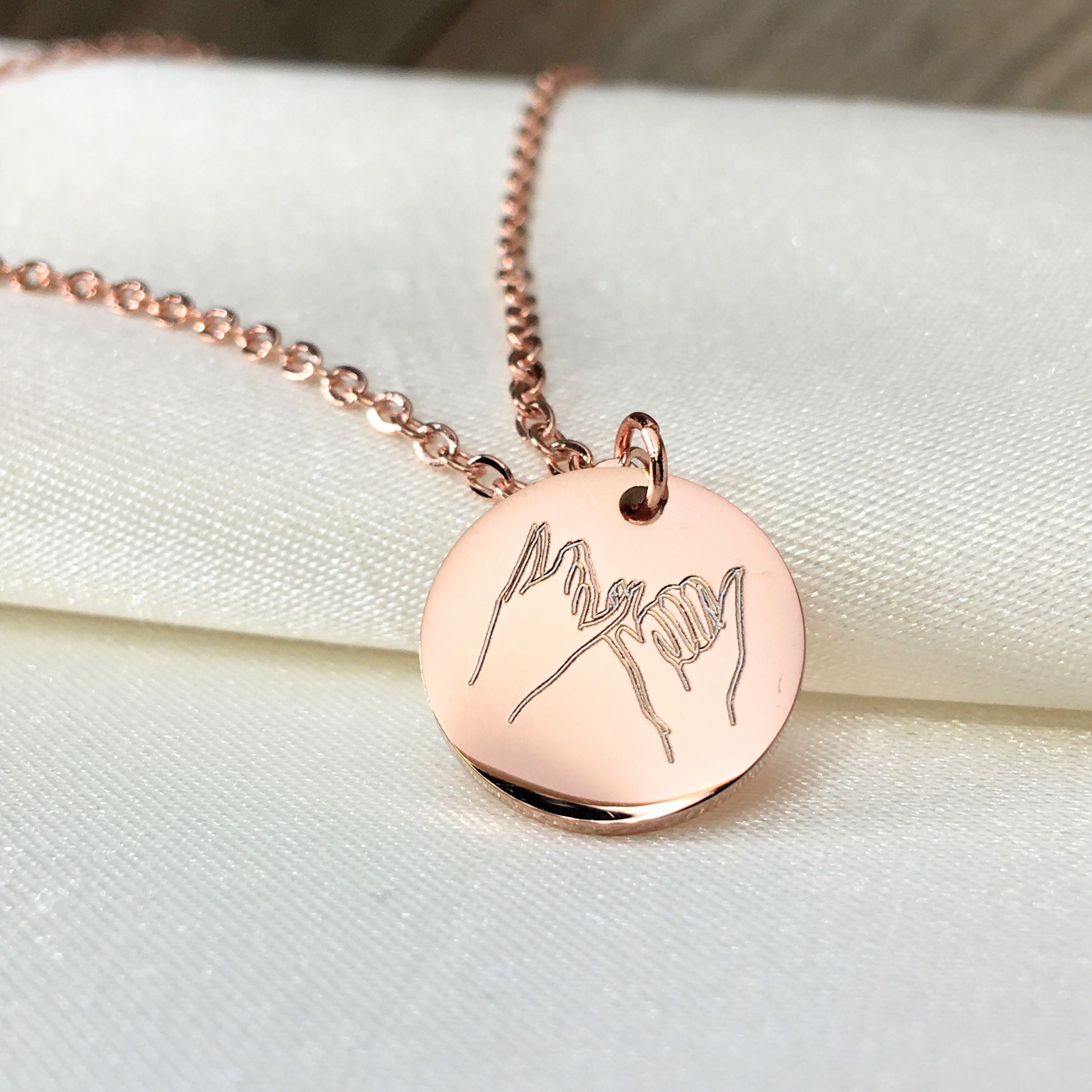 Pinky promise necklace shop with initials