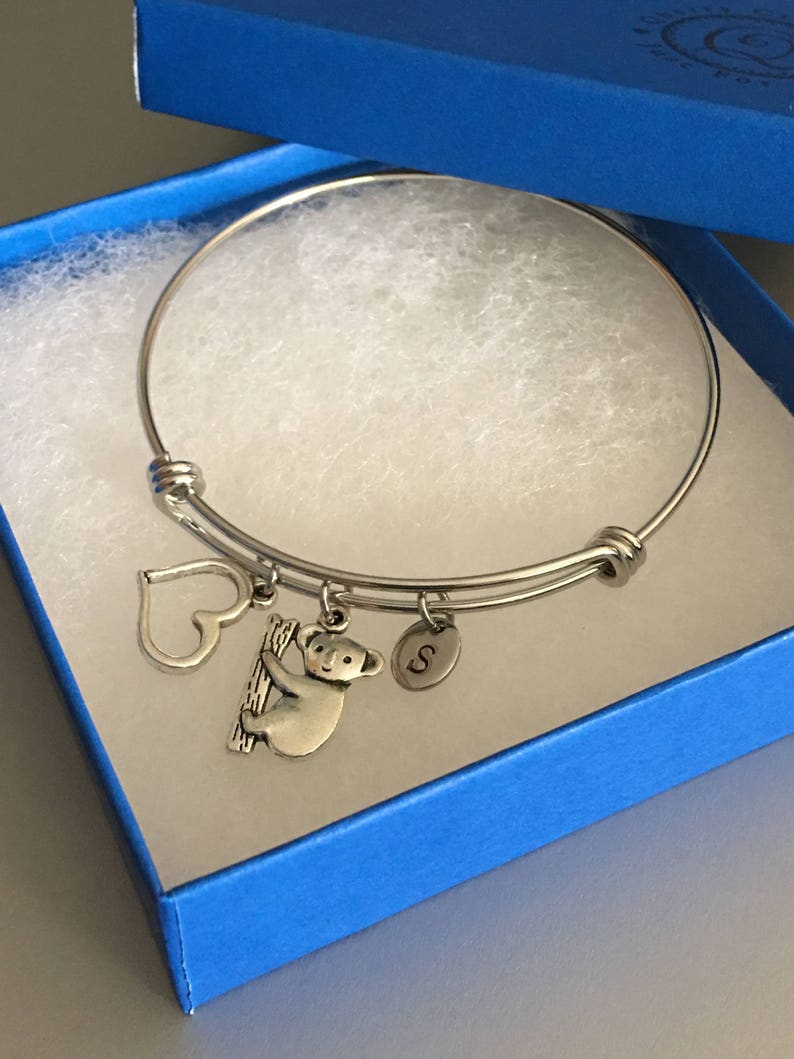 Koala bear bracelet,Koala bear charm,Monogram,gift for her Bear bracelet Bracelet,Friendship bracelet Personalized,Charm bracelet,Gift