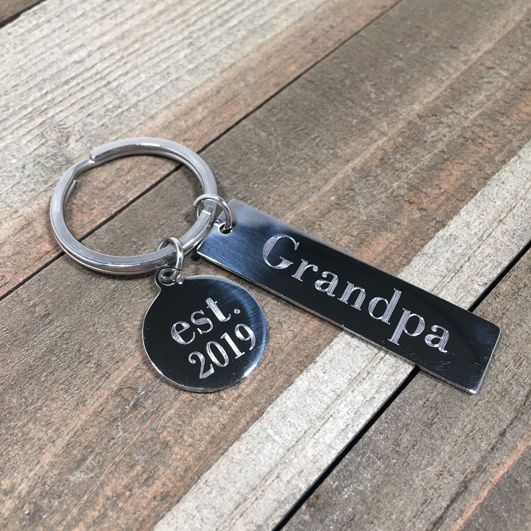 New Grandpa keychain New Grandfather surprise announcement Etsy
