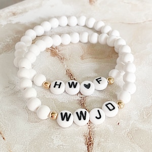 WWJD bracelet, HWLF bracelet, What would Jesus do bracelet, He would love first bracelet, 2 bracelets, Bracelet set, Confirmation gift
