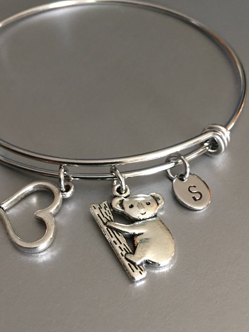 Koala bear bracelet,Koala bear charm,Monogram,gift for her Bear bracelet Bracelet,Friendship bracelet Personalized,Charm bracelet,Gift