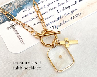 Faith mustard seed necklace gift for women, Religious jewelry