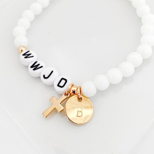 WWJD bead bracelet, What would Jesus do, Religious bracelet, Confirmation gift, Baptism gift, First communion gift, Christian jewelry